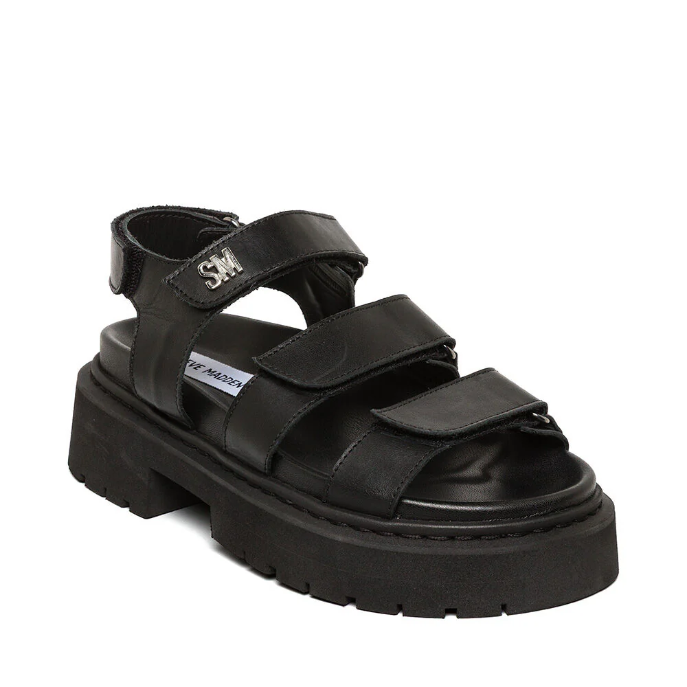 Glorias Sandal BLACK LEATHER - Image 2