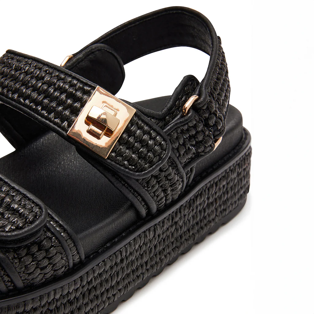 Bigmona Sandal BLK RAFFIA - Image 5