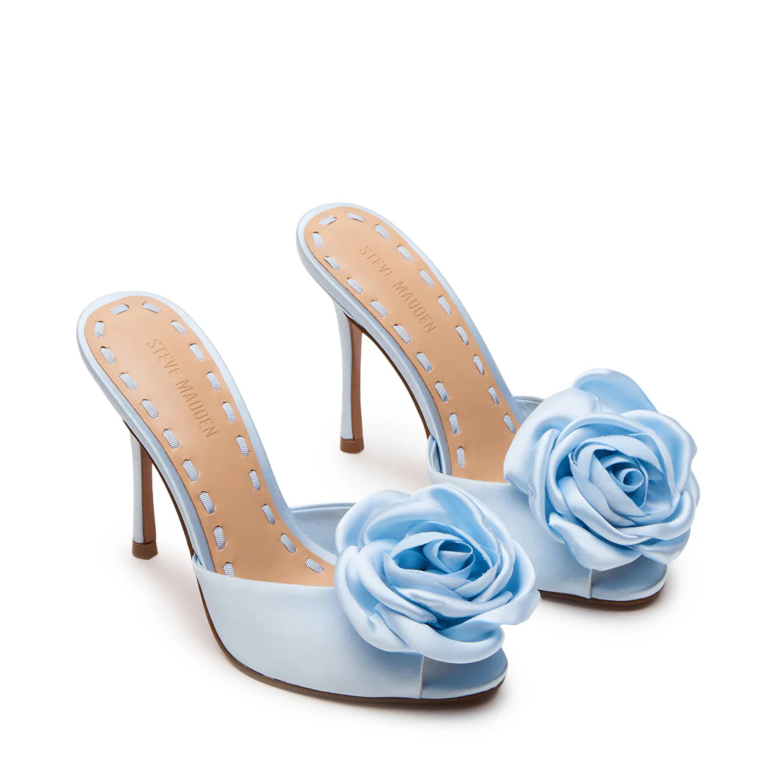 Priya-FLWR Mule BLUE SATIN - Image 2
